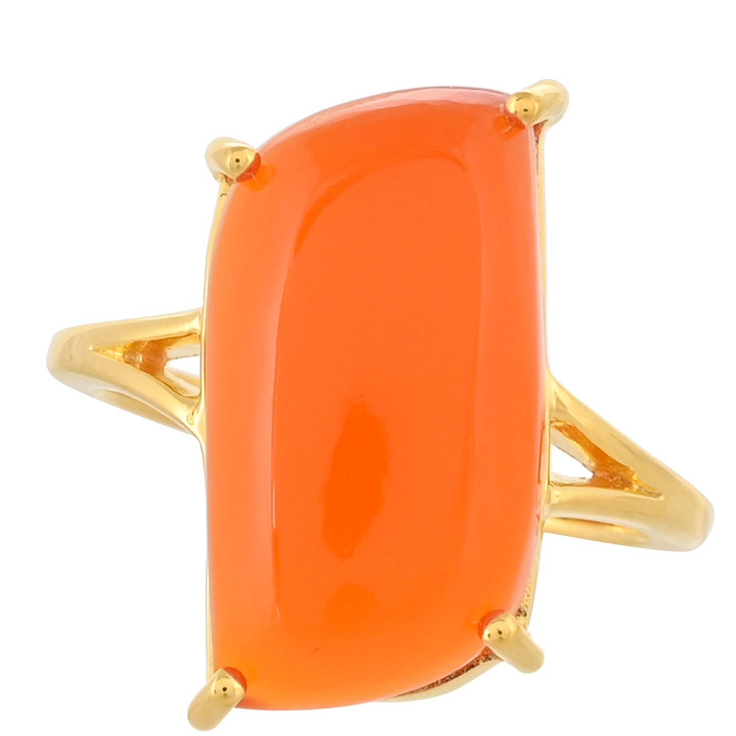 Pozlacený Stříbrný Prsten s Karneolem