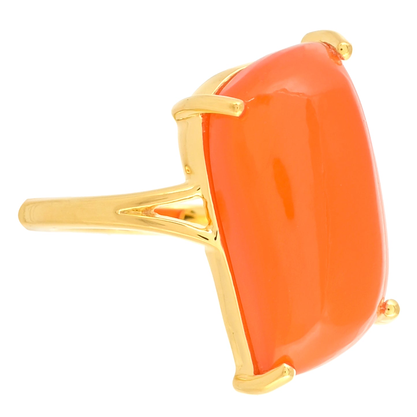 Pozlacený Stříbrný Prsten s Karneolem