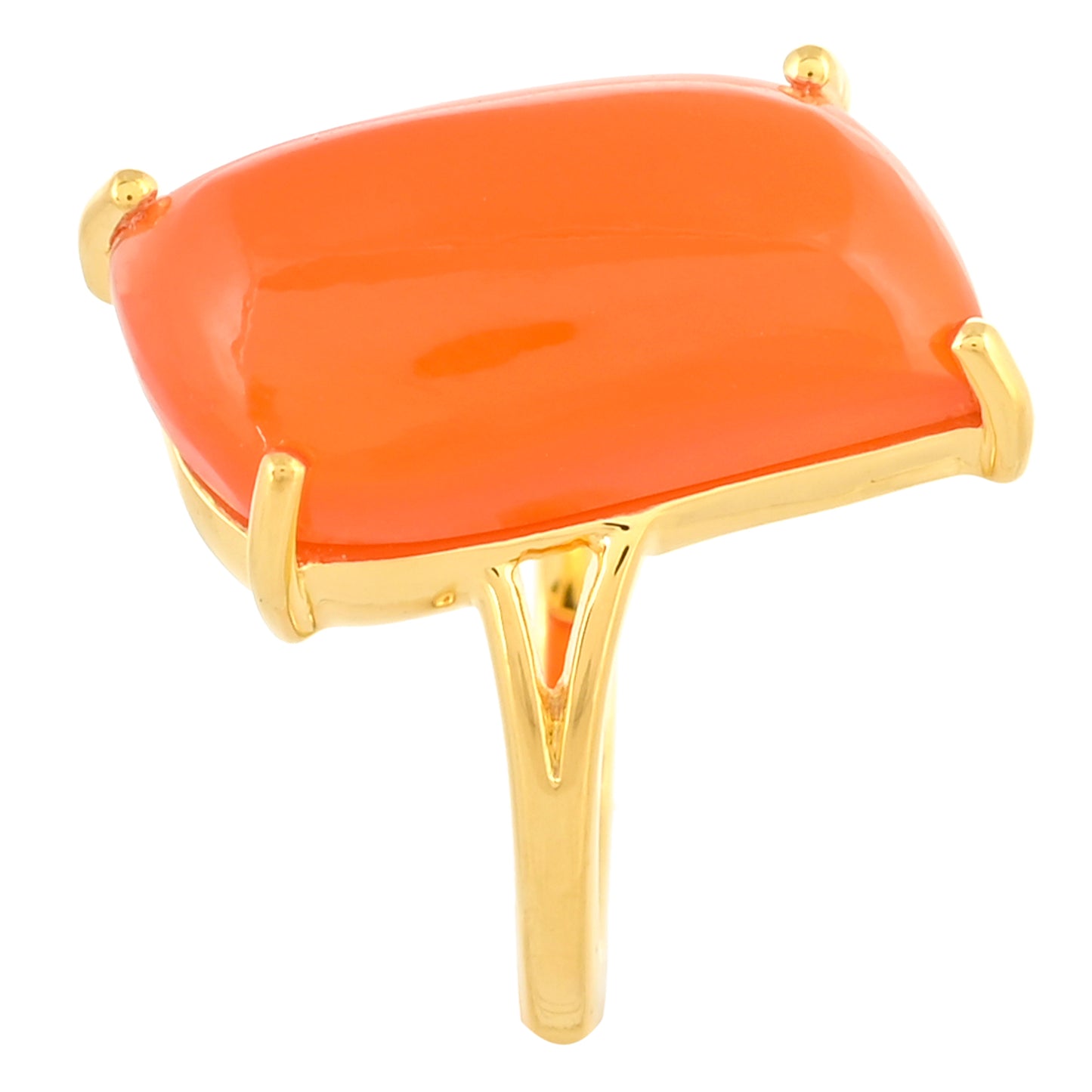 Pozlacený Stříbrný Prsten s Karneolem