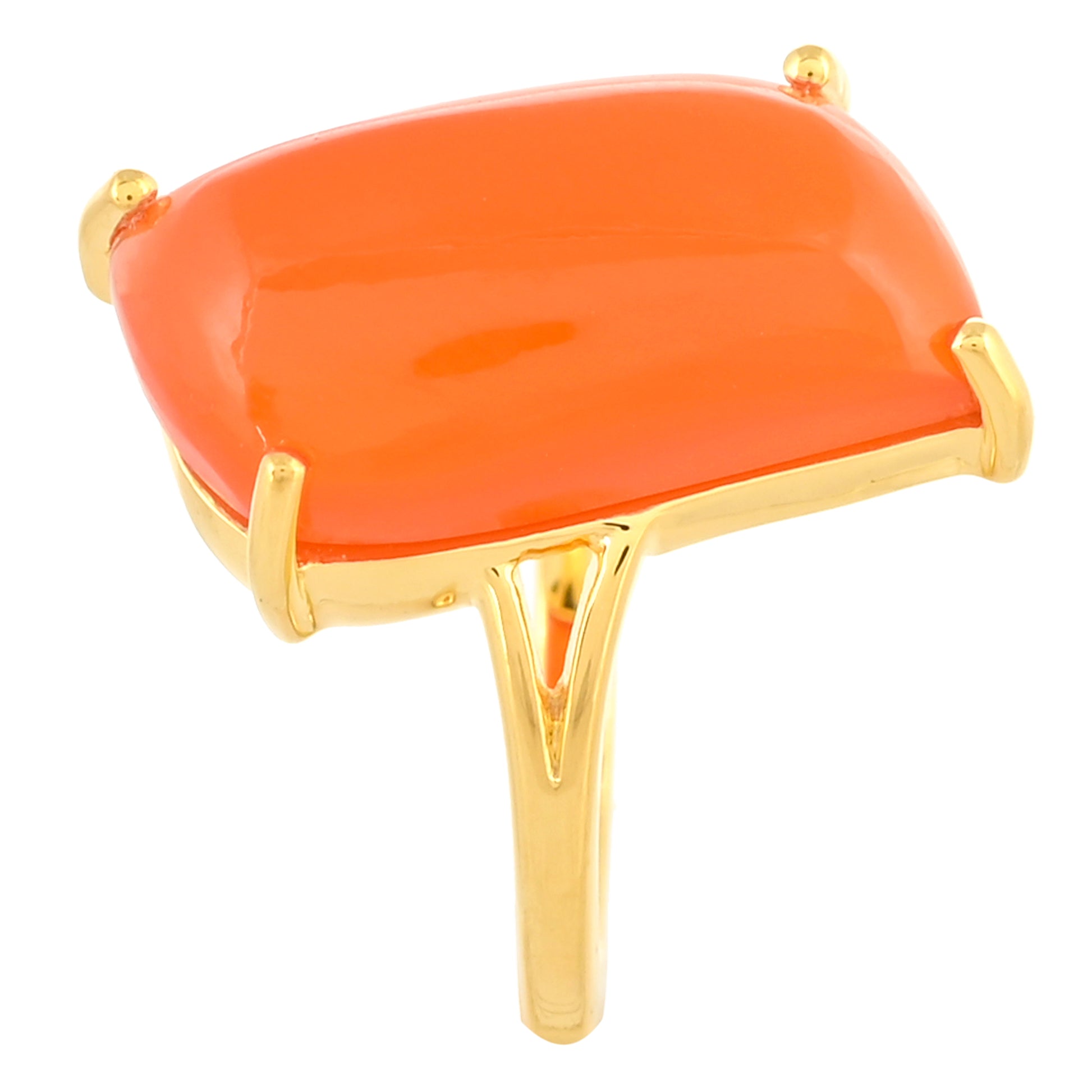 Pozlacený Stříbrný Prsten s Karneolem 3 