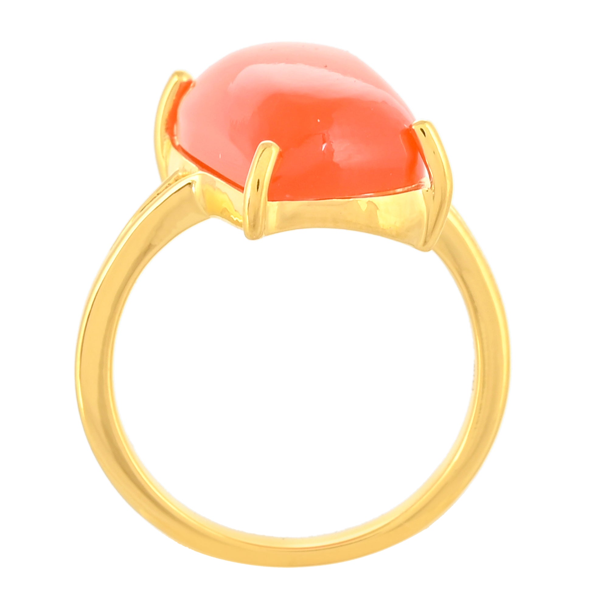 Pozlacený Stříbrný Prsten s Karneolem 4 