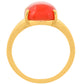 Pozlacené Stříbro 925/1000 - Prsten s Karneolem - Karátové číslo: 4.64. přibližná hmotnost: 3.84 gramů