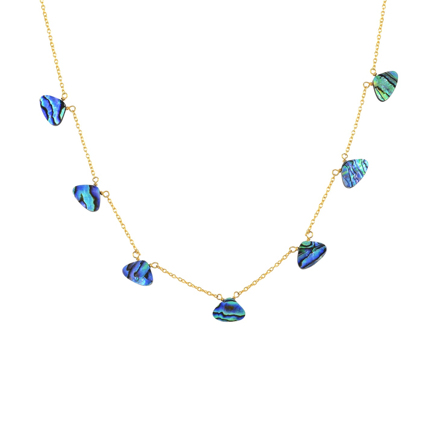 Pozlacený Stříbrný Náhrdelník s Mušlí Abalone