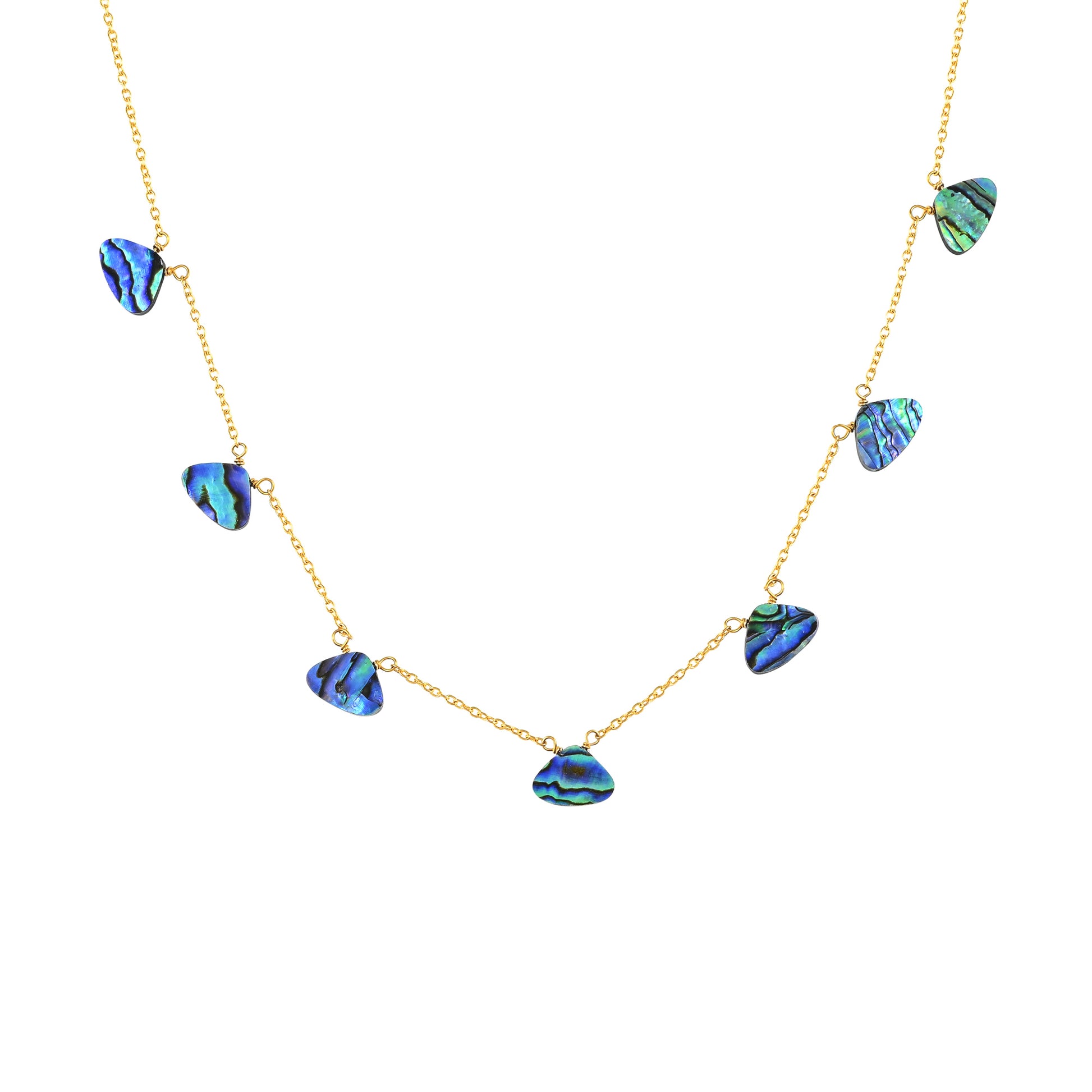 Pozlacený Stříbrný Náhrdelník s Mušlí Abalone 1 