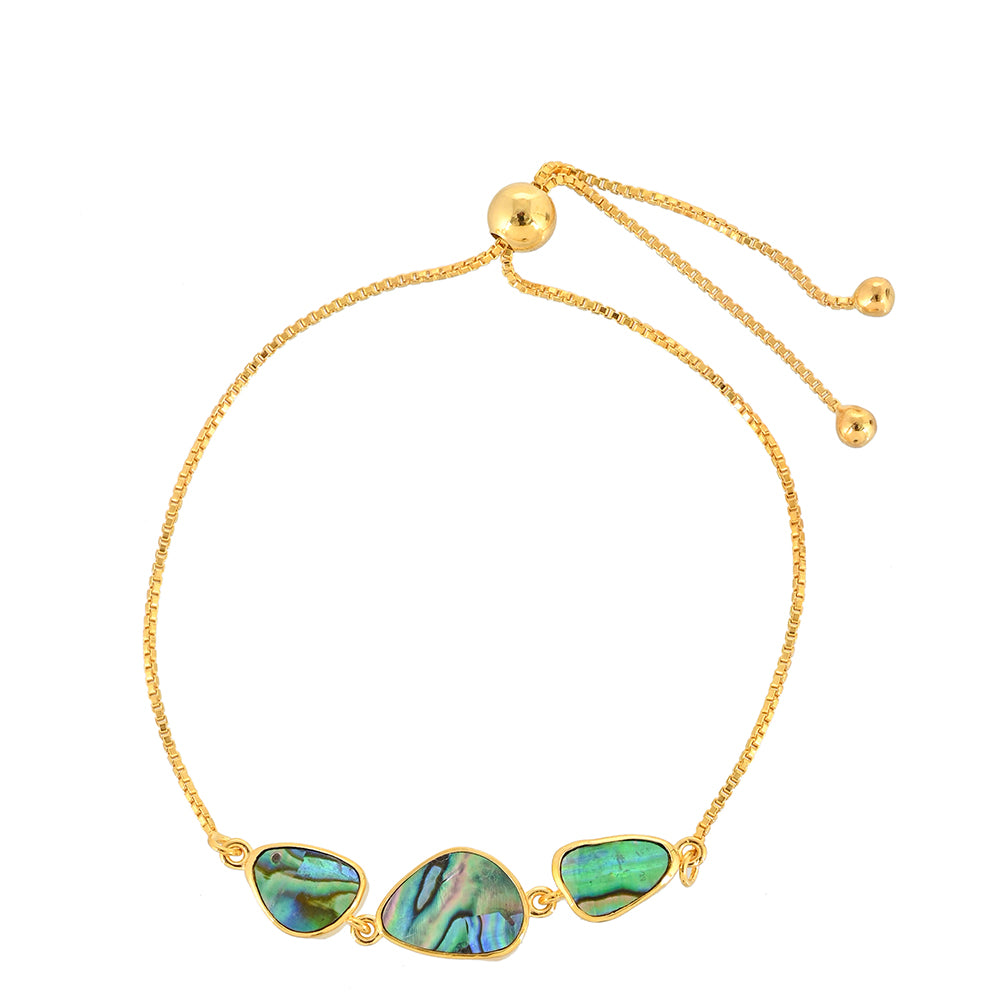 Pozlacený Stříbrný Náramek s Mušlí Abalone 1 
