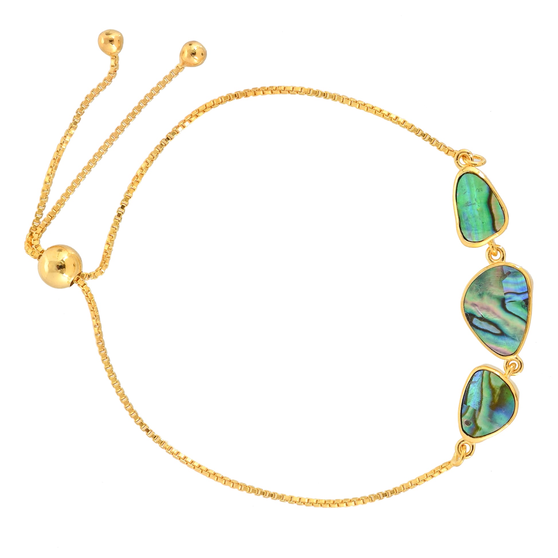 Pozlacený Stříbrný Náramek s Mušlí Abalone 2 