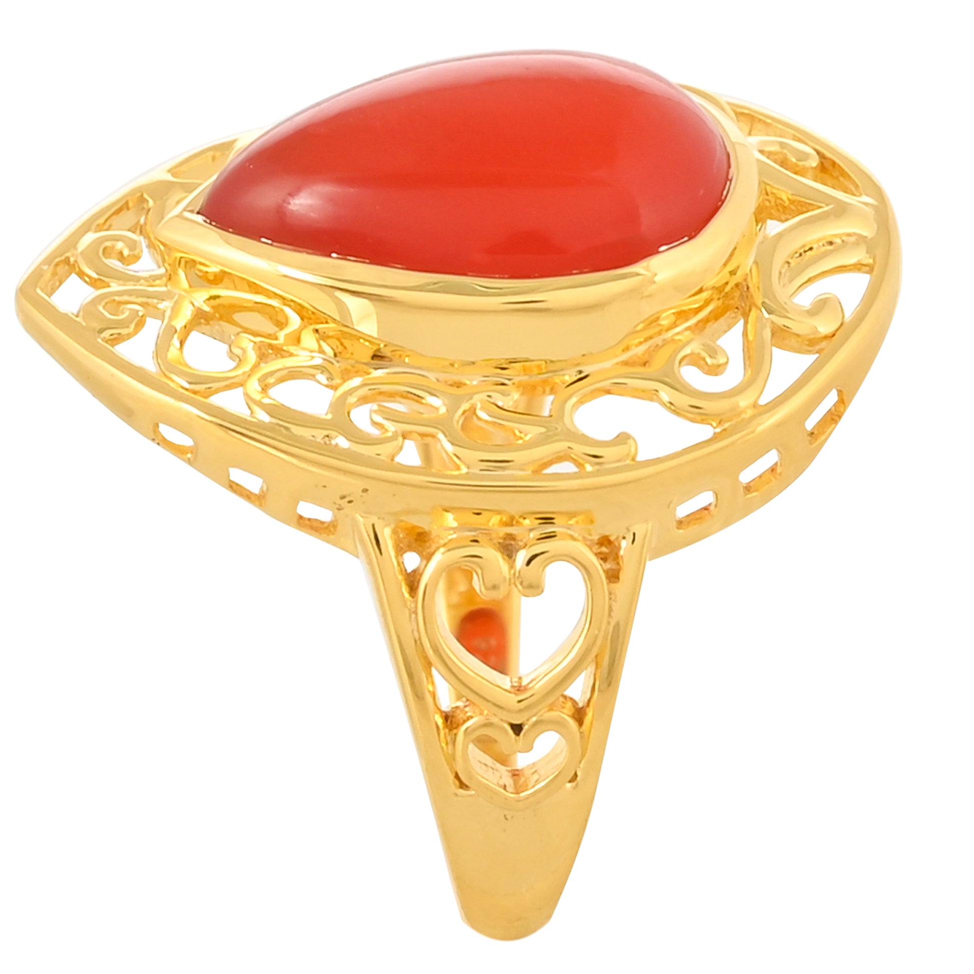 Pozlacený Stříbrný Prsten s Karneolem 3 