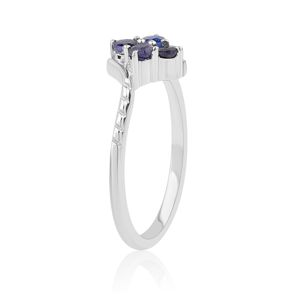 925 / 1000 Sterlingové Stříbro Prsten s Modrým Safírem