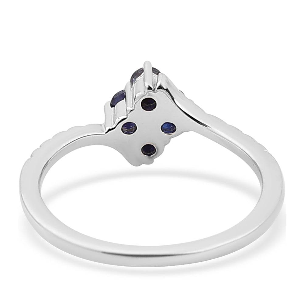 925 / 1000 Sterlingové Stříbro Prsten s Modrým Safírem 4 