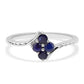 925 / 1000 Sterlingové Stříbro Prsten s Modrým Safírem