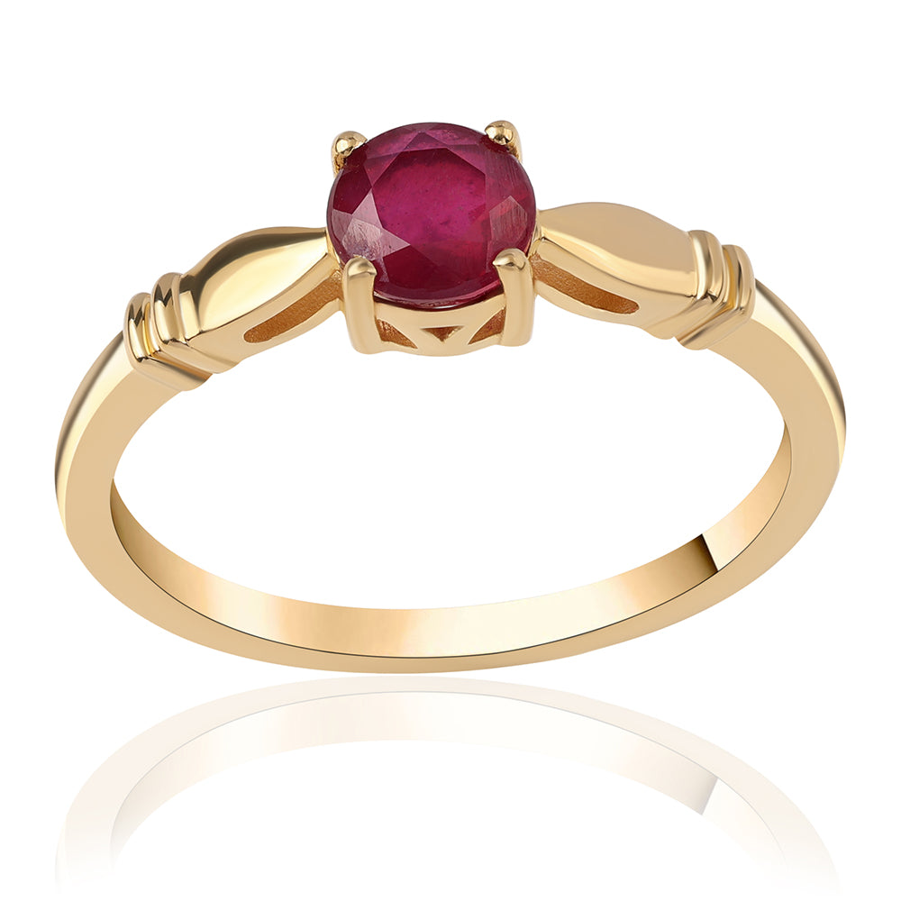Pozlacené Sterlingové Stříbro 925 / 1000 - Prsten s Mozambickým Rubínem 1 