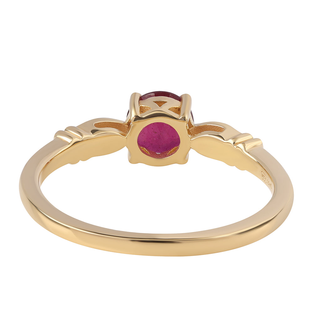 Pozlacené Sterlingové Stříbro 925 / 1000 - Prsten s Mozambickým Rubínem