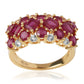 Pozlacený 925 / 1000 Sterlingové Stříbro Prsten s Mozambickým Rubínem a Bílým Topazem