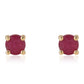 Pozlacené Stříbro 925/1000 - Náušnice s Mozambickým Rubínem - Karátové číslo: 1.1. přibližná hmotnost: 0.85 gramů