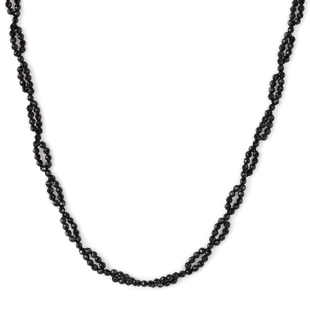 Pozlacené Stříbro 925/1000 - Náhrdelník s Černým spinelem - Karátové číslo: 30.75. přibližná hmotnost: 7.08 gramů 1 