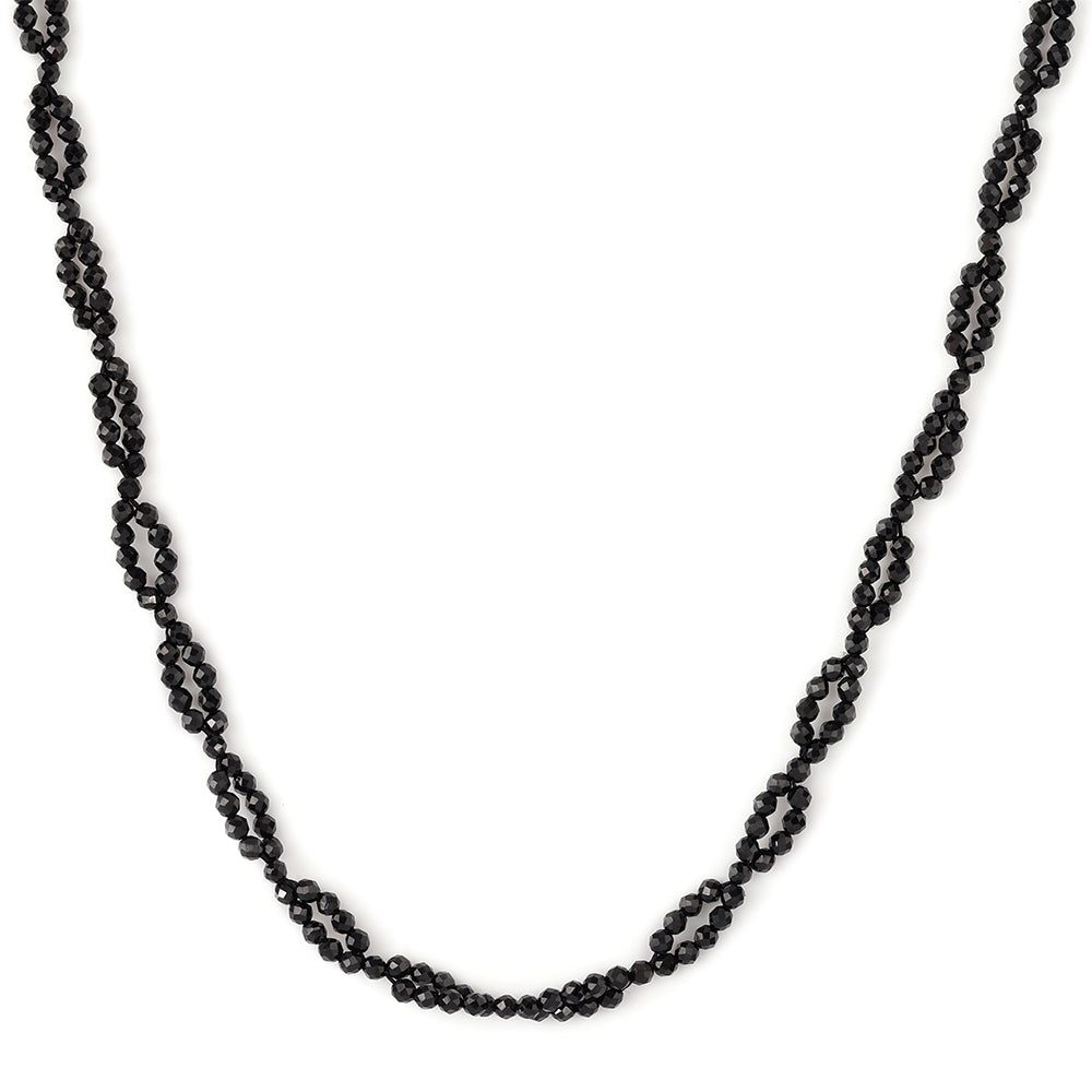 Pozlacené Stříbro 925/1000 - Náhrdelník s Černým spinelem - Karátové číslo: 30.75. přibližná hmotnost: 7.08 gramů