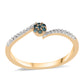 Pozlacený 925 / 1000 Sterlingové Stříbro Prsten s Modrým Diamantem a Bílým Diamantem