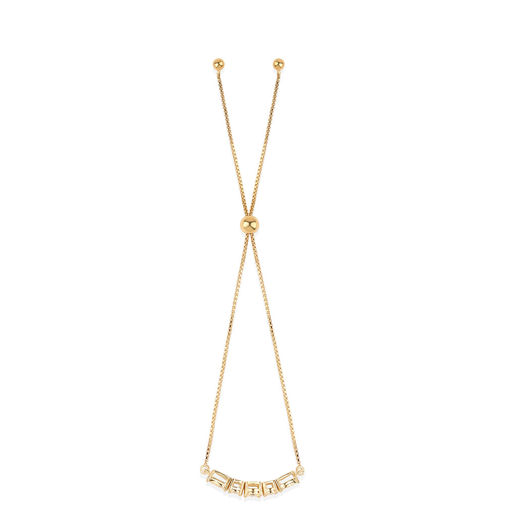 Pozlacené Stříbro 925/1000 - Náramek s Modrým Diamantem - Karátové číslo: 0.04. přibližná hmotnost: 3.07 gramů