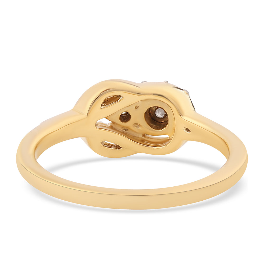 Pozlacený 925 / 1000 Sterlingové Stříbro Prsten s Bílým Diamantem 3 