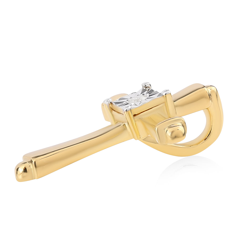 Kříž Pozlacený 925 / 1000 Sterlingové Stříbro Přívěsek s Bílým Diamantem 5 