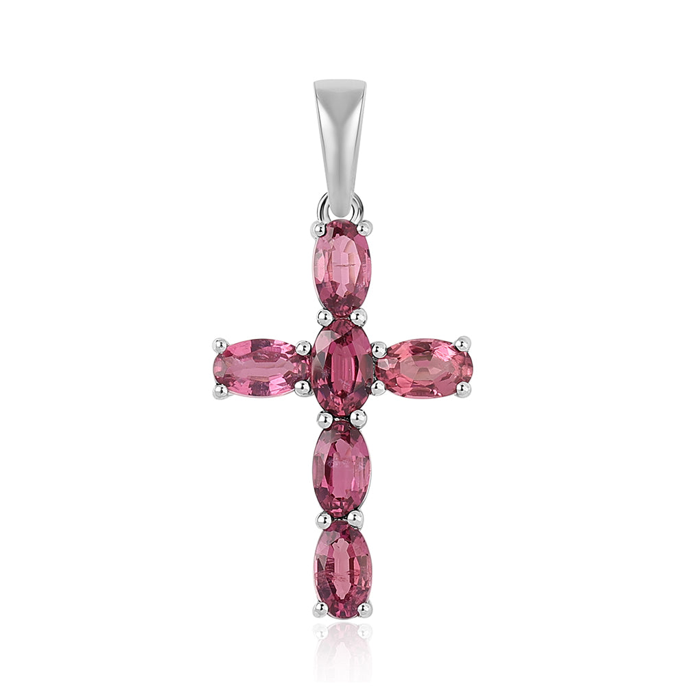 Stříbro 925/1000 - Přívěsek s Cruizero Rubelitem - Karátové číslo: 1.6. přibližná hmotnost: 1.42 gramů