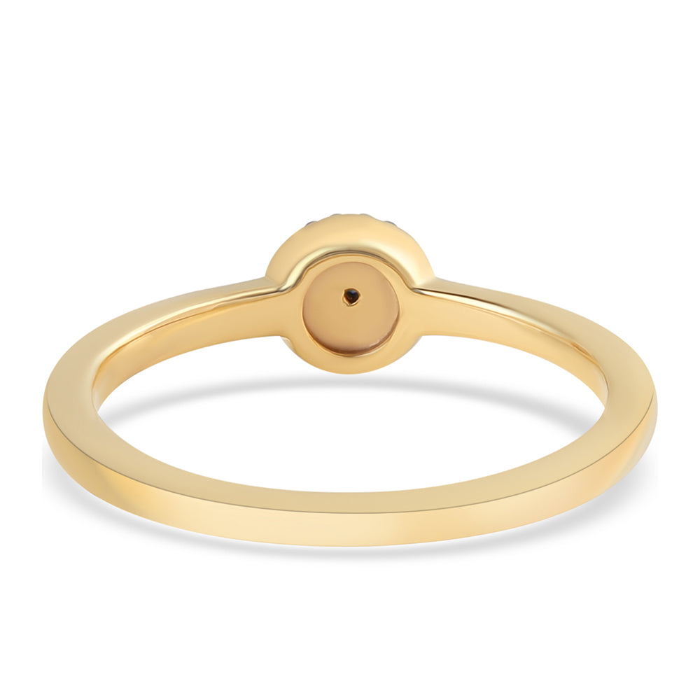 Pozlacené Stříbro 925/1000 - Prsten s Modrým Diamantem - Karátové číslo: 0.01. přibližná hmotnost: 2.19 gramů 3 