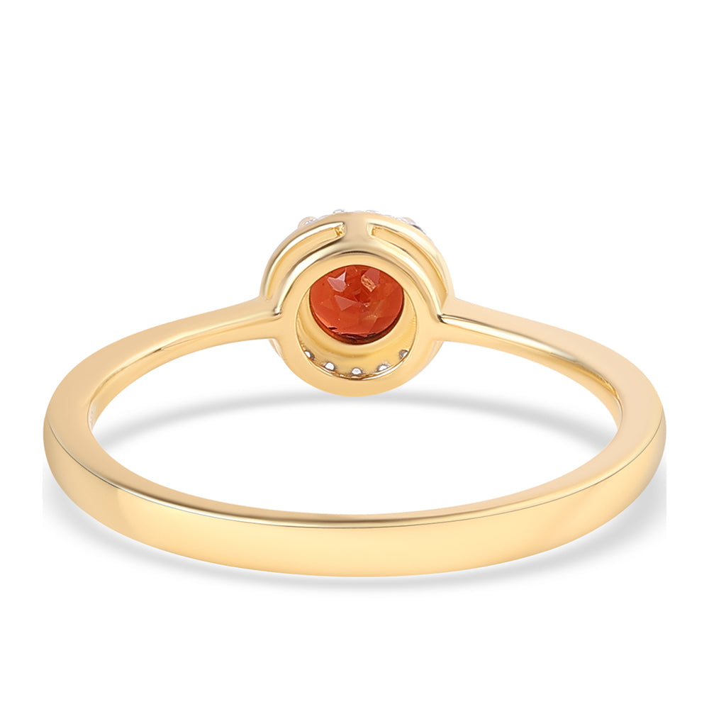 Pozlacené Stříbro 925/1000 - Prsten s Bartonským Granátem a Bílým Topazem - Karátové číslo: 0.84. přibližná hmotnost: 1.95 gramů 3 