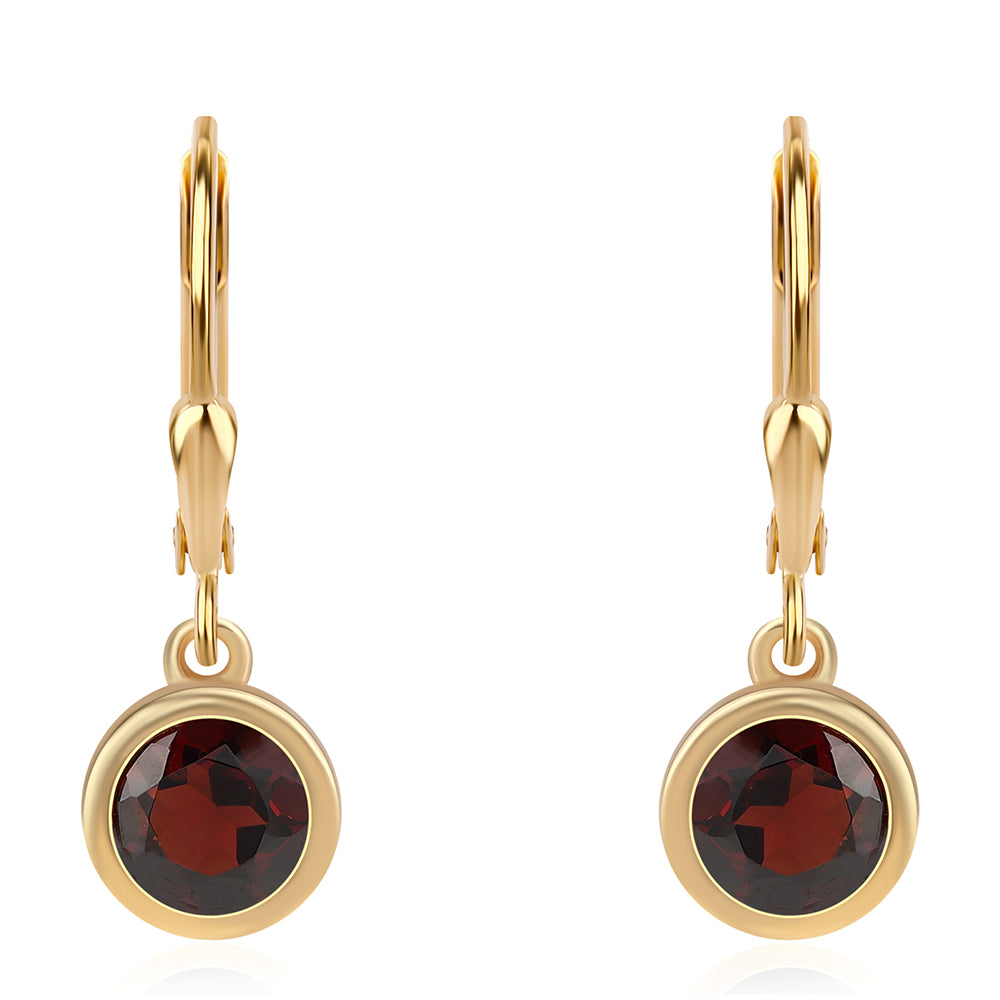 Pozlacené 925 / 1000 Sterlingové Stříbro Náušnice s Bartonským Granátem