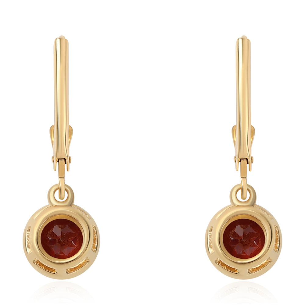 Pozlacené 925 / 1000 Sterlingové Stříbro Náušnice s Bartonským Granátem 3 