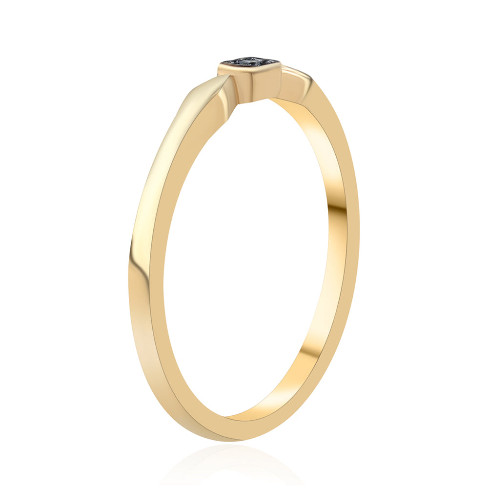 Pozlacený 925 / 1000 Sterlingové Stříbro Prsten s Modrým Diamantem