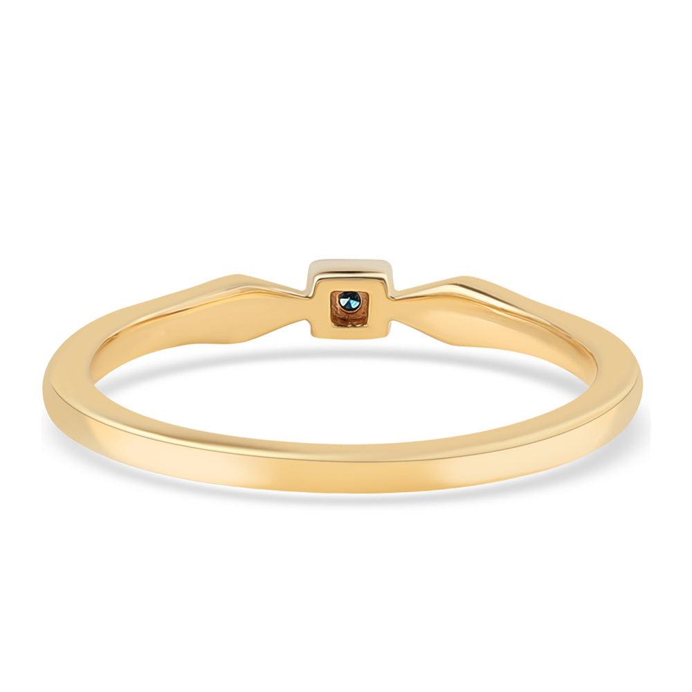 Pozlacený 925 / 1000 Sterlingové Stříbro Prsten s Modrým Diamantem