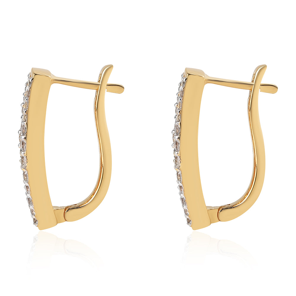 Pozlacené 925 / 1000 Sterlingové Stříbro Náušnice s Bartonským Granátem a Bílým Topazem