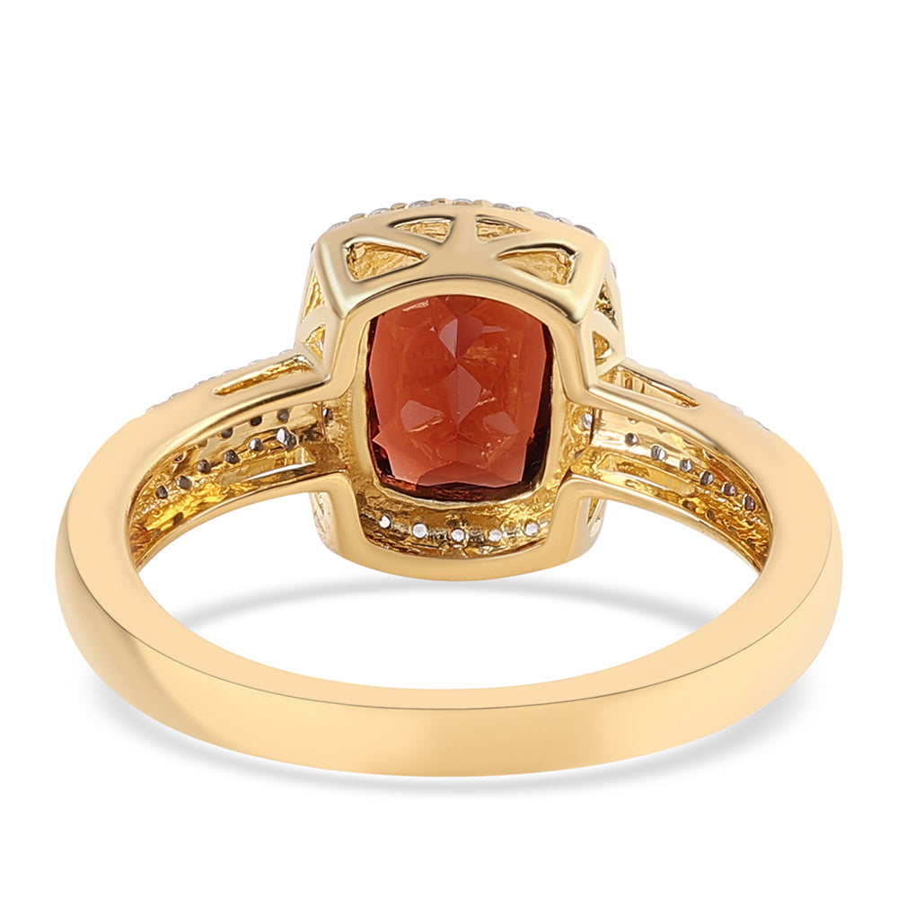 Pozlacený 925 / 1000 Sterlingové Stříbro Prsten s Bartonským Granátem a Bílým Topazem 3 