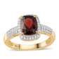 Pozlacený 925 / 1000 Sterlingové Stříbro Prsten s Bartonským Granátem a Bílým Topazem
