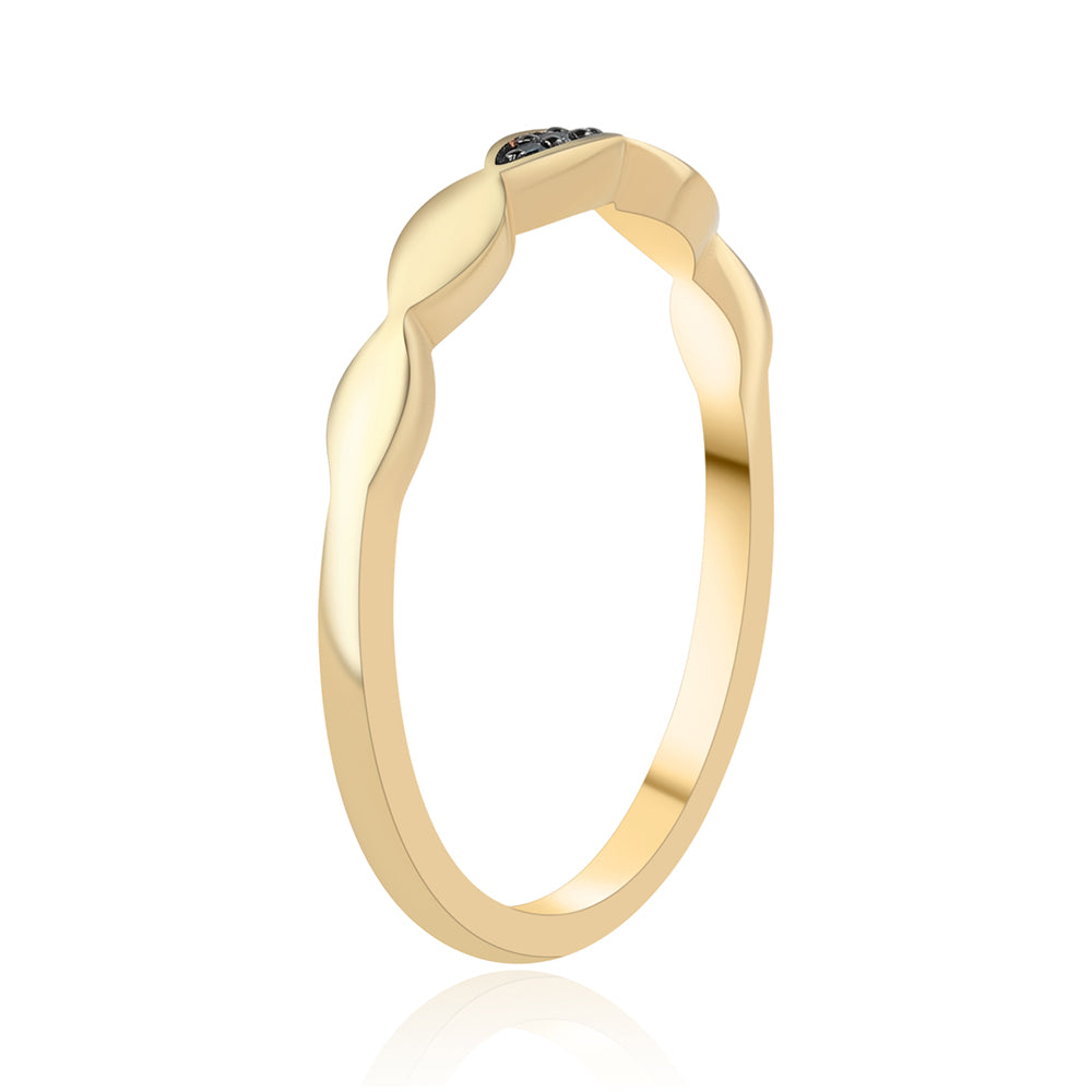 Pozlacený 925 / 1000 Sterlingové Stříbro Prsten s Modrým Diamantem