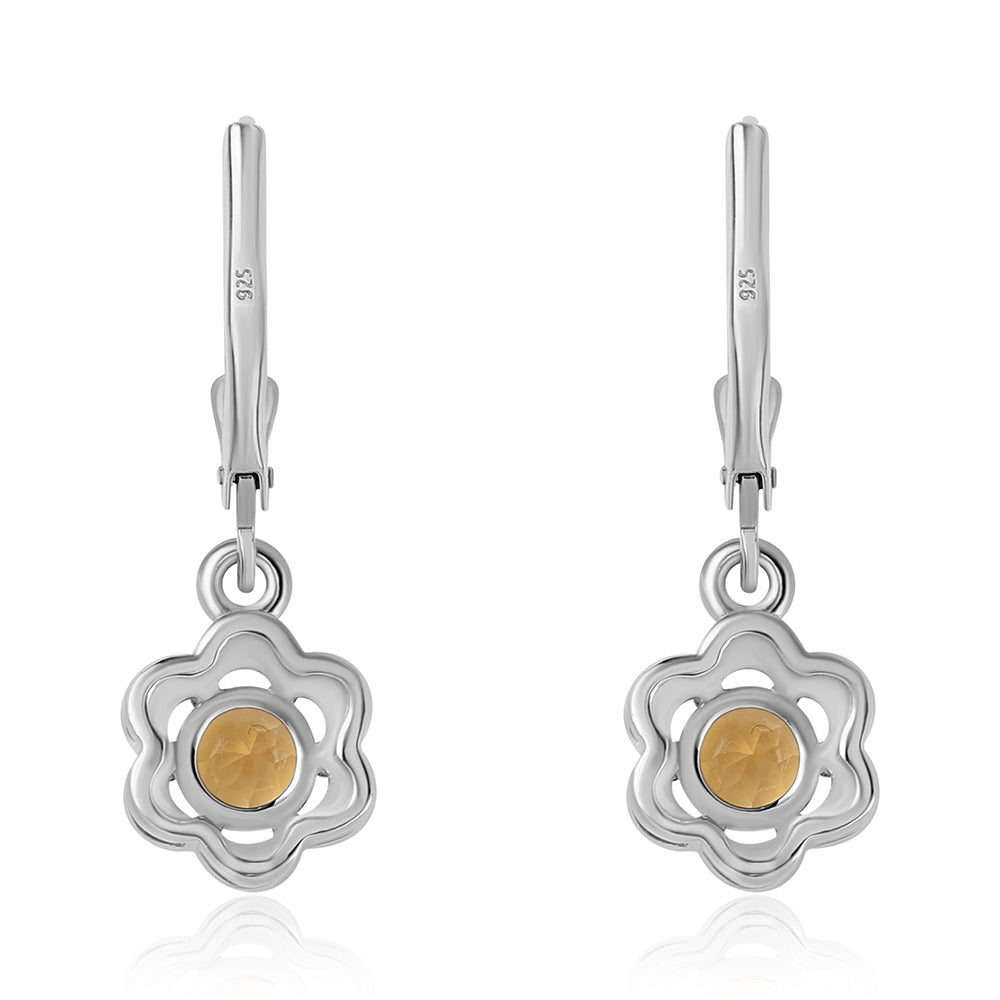 925 / 1000 Sterlingové Stříbro Náušnice s Citrínem