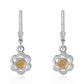 925 / 1000 Sterlingové Stříbro Náušnice s Citrínem