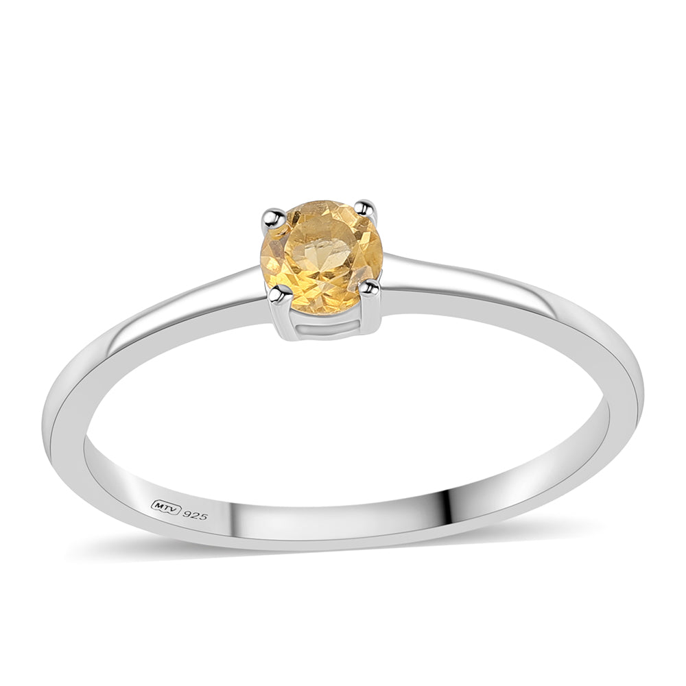Stříbro 925/1000 - Prsten s Citrínem - Karátové číslo: 0.25. přibližná hmotnost: 1.56 gramů 1 
