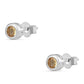 Stříbro 925/1000 - Náušnice s Citrínem - Karátové číslo: 0.5. přibližná hmotnost: 1.34 gramů