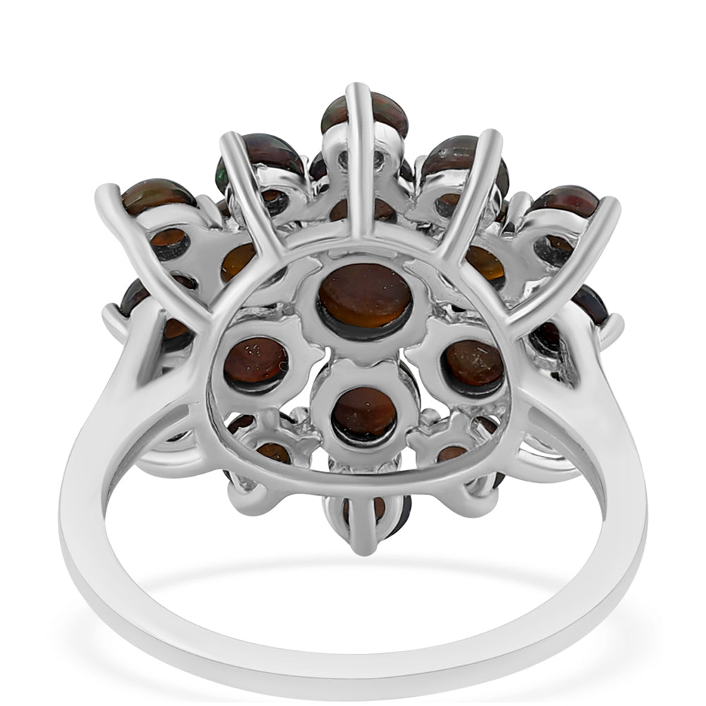 925 / 1000 Sterlingové Stříbro Prsten s Půlnočně Černým Etiopským Opálem z Lega Dembi 3 