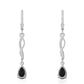 Stříbro 925/1000 - Náušnice s Půlnočně Černým Etiopským Opálem z Lega Dembi a Bílým Topazem - Karátové číslo: 1.8. přibližná hmotnost: 3.46 gramů