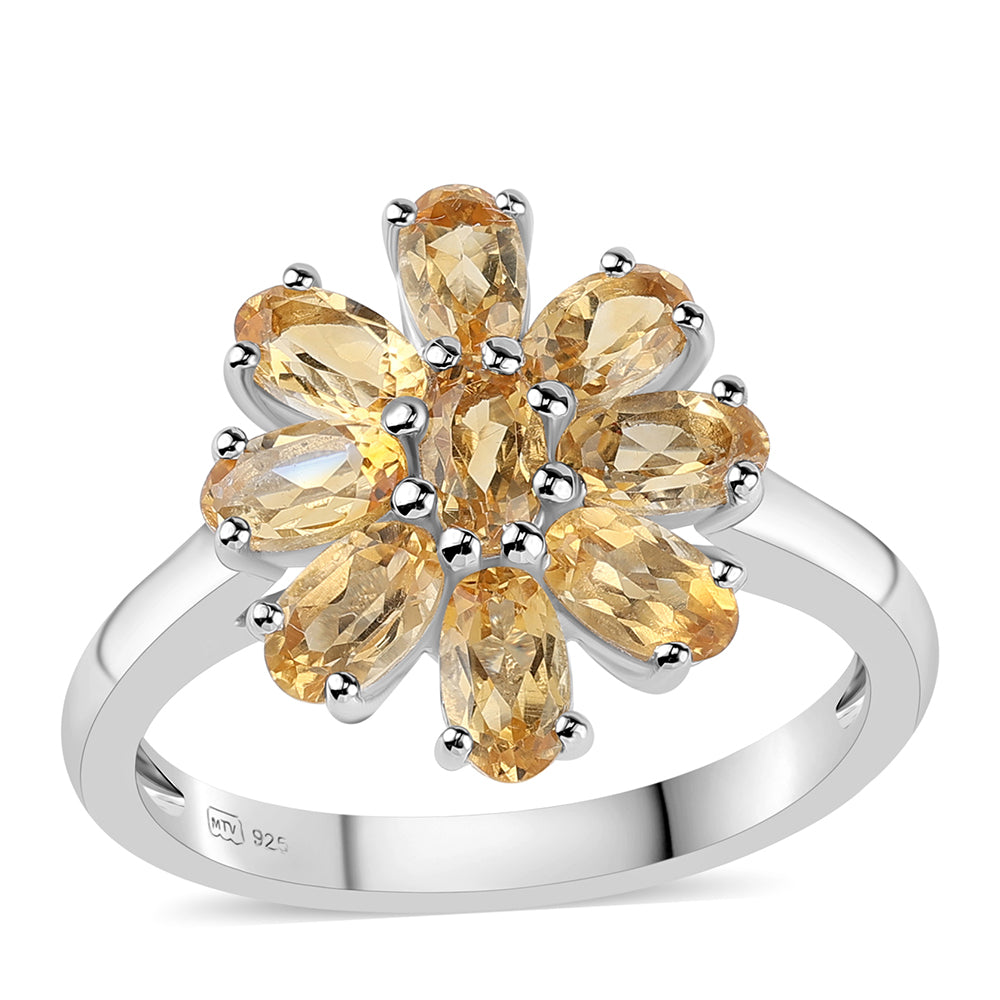 925 / 1000 Sterlingové Stříbro Prsten s Citrínem