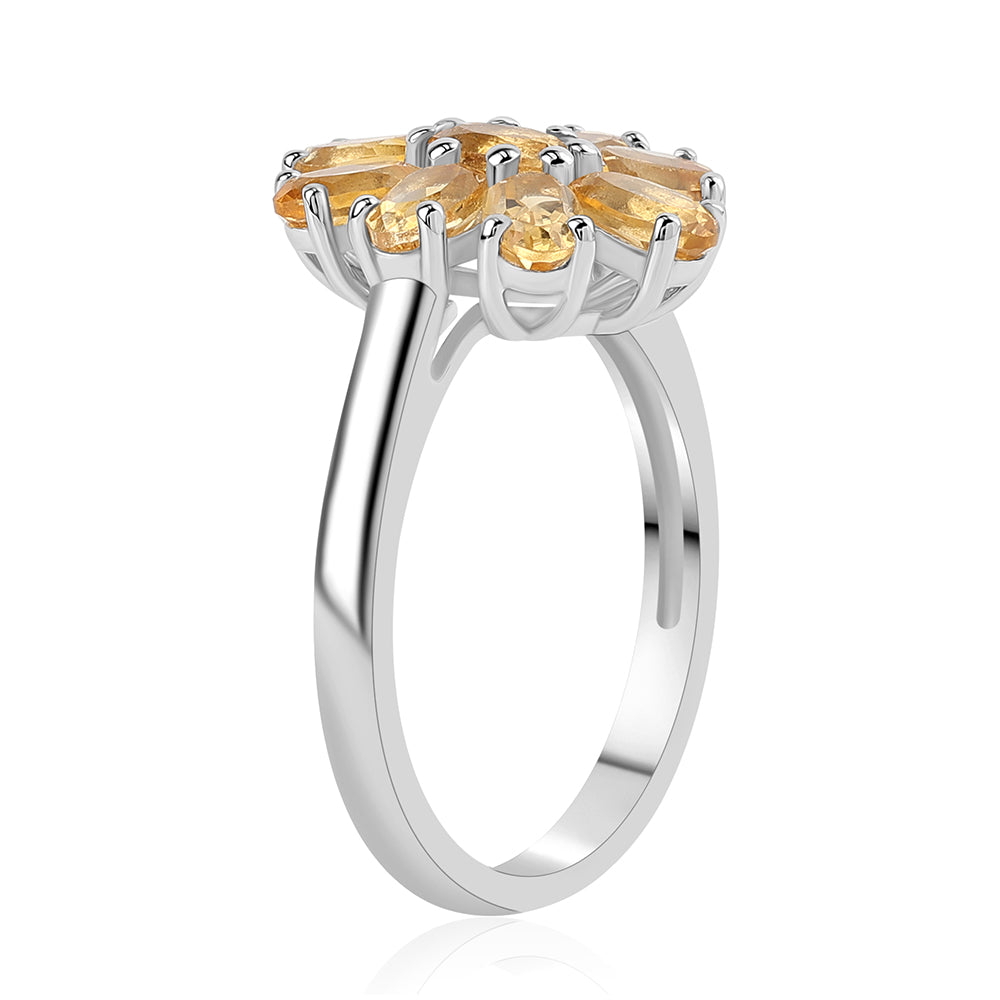 925 / 1000 Sterlingové Stříbro Prsten s Citrínem 2 