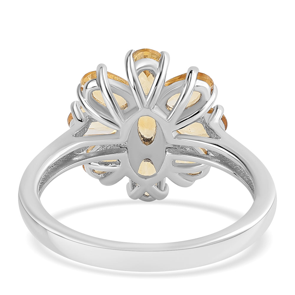 925 / 1000 Sterlingové Stříbro Prsten s Citrínem 3 