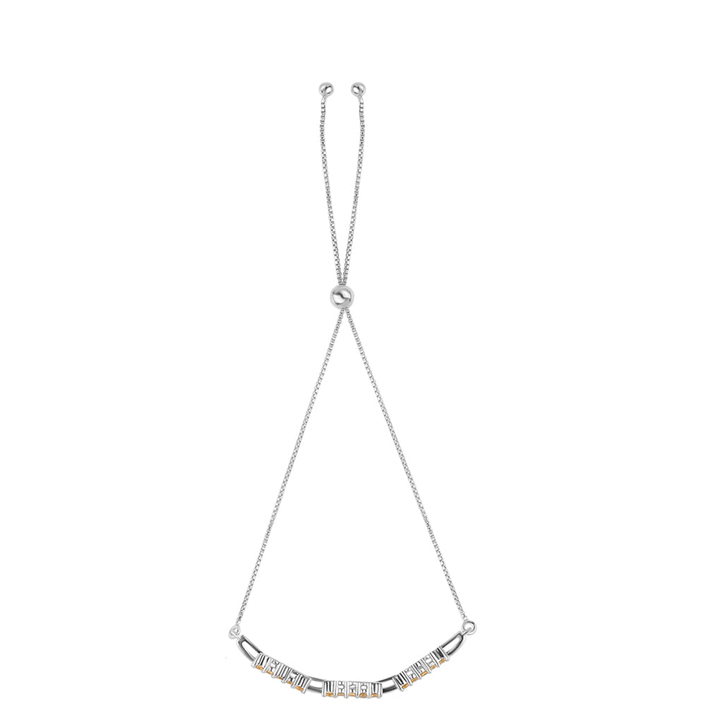 925 / 1000 Sterlingové Stříbro Náramek s Citrínem