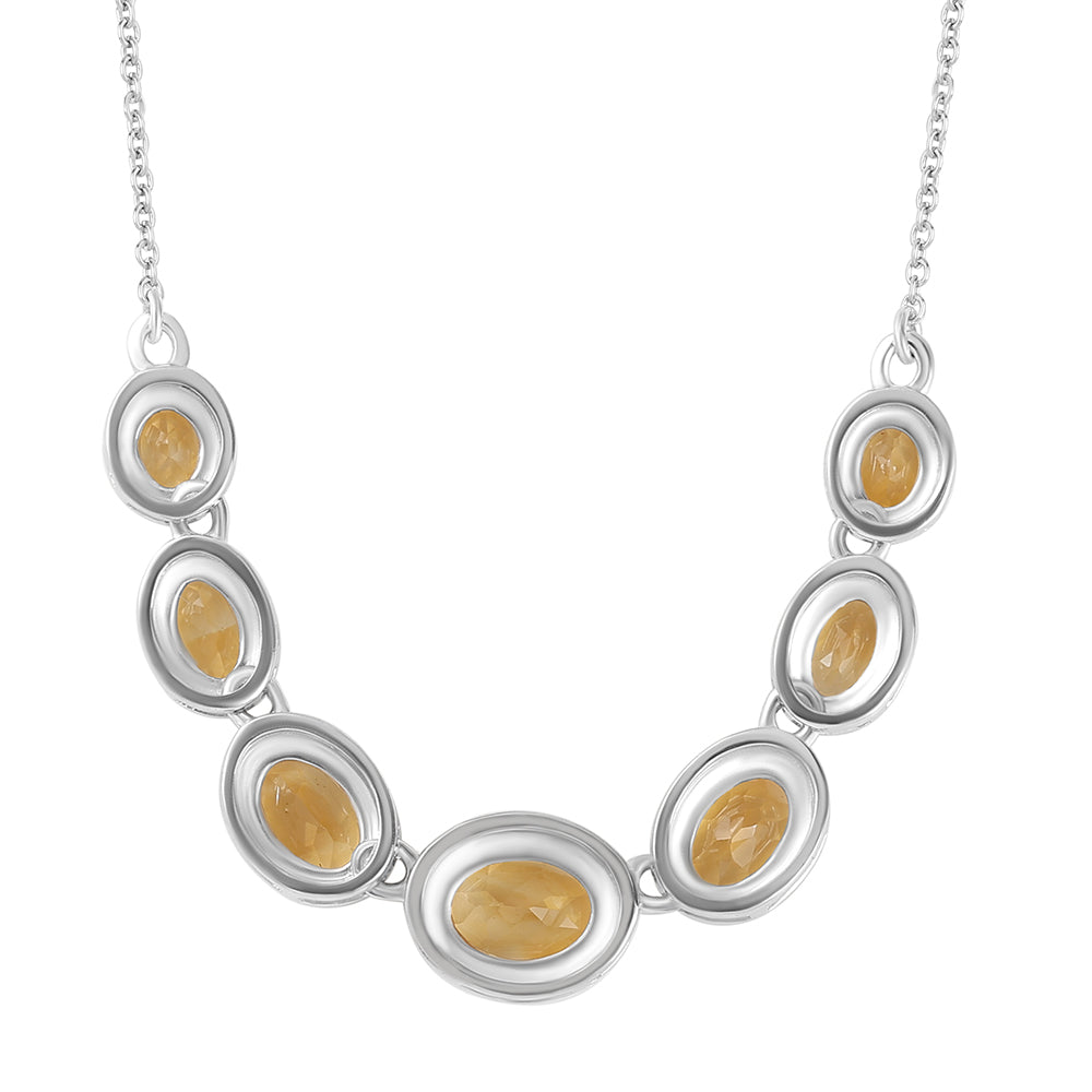 925 / 1000 Sterlingové Stříbro Náhrdelník s Citrínem 3 