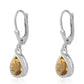925 / 1000 Sterlingové Stříbro Náušnice s Citrínem