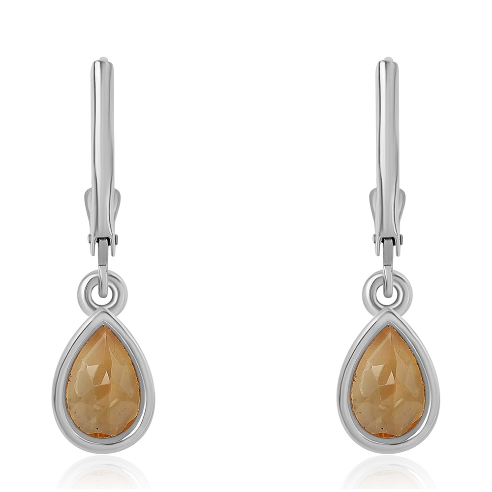 925 / 1000 Sterlingové Stříbro Náušnice s Citrínem 3 