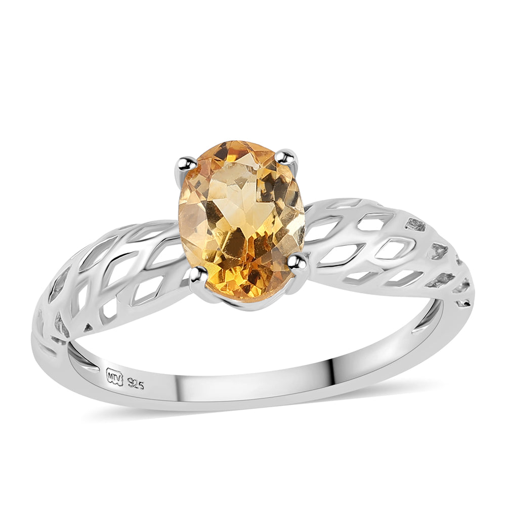 Stříbro 925/1000 - Prsten s Citrínem - Karátové číslo: 1.11. přibližná hmotnost: 1.98 gramů 1 
