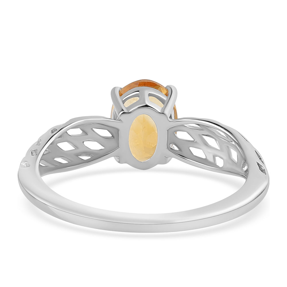 Stříbro 925/1000 - Prsten s Citrínem - Karátové číslo: 1.11. přibližná hmotnost: 1.98 gramů 3 